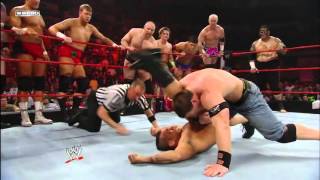 John Cena amp Randy Orton vs Raw Roster Full Match WWE Vintage Collection [upl. by Tobiah330]