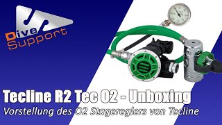 Unboxing TECLINE Atemregler R2 Tec O2 Stage Set  Toller Atemregler für die DecoStage  DiveSupport [upl. by Annemarie864]