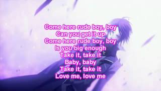 Rude boy  Nightcore  Lyrics on Screen [upl. by Hseham524]