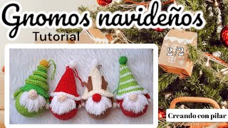 adornos navideños a crochet parte 2 gnomo navidad tutorialcrochet [upl. by Ybab]