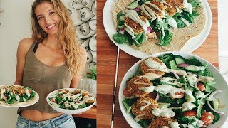 VEGAN FALAFEL RECIPE falafel balls amp burgers  TZATZIKI amp TAHINI DRESSING  EASY amp OIL FREE [upl. by Rehsa]