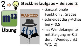 Steckbriefaufgabe Ganzrationale Funktion bestimmen  Beispiel 2 [upl. by Hayotal]