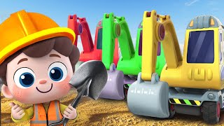 Construction Trucks Song  Excavator Loader Crane Truck  Nursery Rhymes amp Kids Songs  BabyBus [upl. by Eixela148]