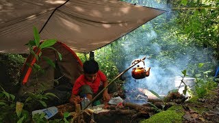 Bushcraft Indonesia Overnight Camp with my Son [upl. by Ocirred]