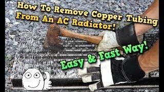 Copper How To Remove Copper From AC Radiators Fast Way [upl. by Ellertnom257]