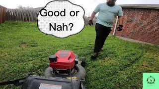 Mowing Overgrown Backyard  POV Mowing  Double cut  ASMR [upl. by Forsta]