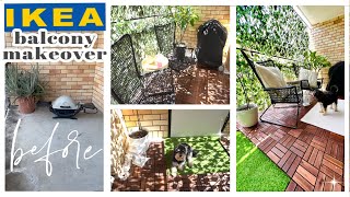 IKEA BALCONY TRANSFORMATION  RENTERFRIENDLY AND AFFORDABLE PATIO MAKEOVER  THE SUNDAY STYLIST [upl. by Ettenuj]