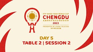 LIVE  T2  Day 5  ITTF Mixed Team World Cup 2023  Session 2 [upl. by Zitella]