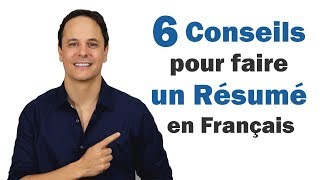 6 Conseils pour faire un Résumé en Français 📋🙂 [upl. by Celestia493]