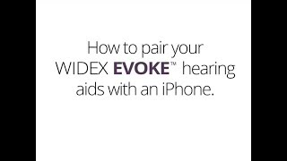 Widex EVOKE pairing [upl. by Kenna]