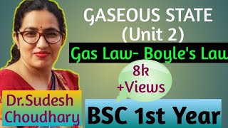 Bsc 1st year online classesGaseous stateGas LawBoyles law Physical chemistry Dr Sudesh Choudhary [upl. by Eveivenej225]