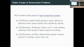 Galois groups of lacunary sparse polynomial systems [upl. by Enoid319]