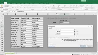 Excel Username Umlaute umwandeln [upl. by Kinsler]