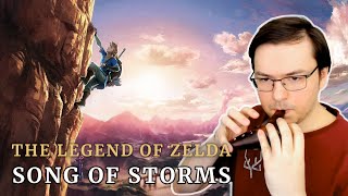 The Legend of Zelda Ocarina of Time  Song of Storms Extended  Ocarina tutorial  tabs [upl. by Wiles]