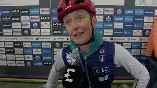 Cédrine Kerbaol  Interview à larrivée  World Championships Road Race Zürich 2024 [upl. by Nepets849]