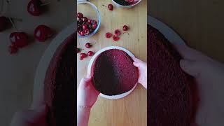 Delicious creamy soft cake with Red cherry making recipe Video dessert foodRed cherrypastry [upl. by Anertal]