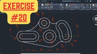 AutoCAD 2D Basic Drawing lessons and Practice For Beginners 20 [upl. by Clarita]