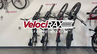 Tilt amp Pivot Garage Bike Rack  VelociRAX [upl. by Legnaros]