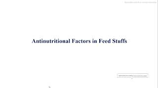 Antinutritional Factors In Animal Feed Ingredients  Animal Nutrition [upl. by Nyrac]