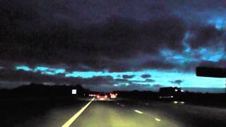 Night Driving On The M62 Motorway From J9 Warrington To J6 Widnes Merseyside England [upl. by Brittani]