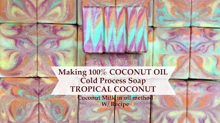 DIY Make Soap at Home 100 Coconut Oil w Coconut Milk CP Soap Recipe included  Ellen Ruth Soap [upl. by Dumah]