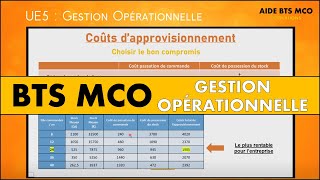 AIDE BTS MCO  Quels sont les coûts dapprovisionnement   U5 GESTION OPÉRATIONNELLE [upl. by Odicalp]