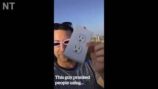 Fake Plug Prank  Hilarious Fake Outlet Sticker Prank MUST SEE [upl. by Akihsan]