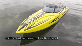 RC Boat Vector SR65  simple review and first run [upl. by Akenahs]