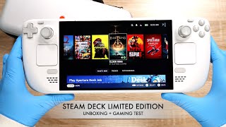 Limited Edition Steam Deck OLED White  Full Unboxing amp Gaming Test [upl. by Asilla255]