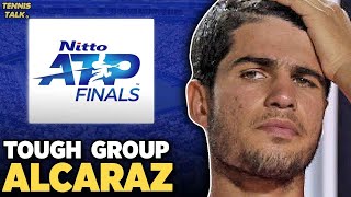 Alcaraz Tough Draw Sinner Favourite at ATP Finals 2024  Tennis News [upl. by Enerual]