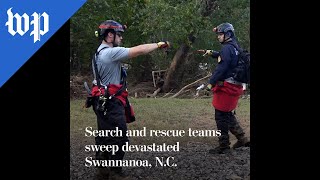 Search and rescue teams sweep devastated Swannanoa NC [upl. by Glyn]