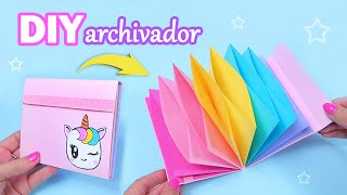 DIY Archivador de Papel 🦄 Manualidades con Papel  DIY para la Escuela [upl. by Eglanteen]