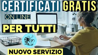 CERTIFICATI GRATUITI ON LINE 👉 IL NUOVO SERVIZIO RIVOLUZIONARIO ➡︎ GUIDA 📑 [upl. by Lartnom793]