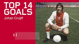 TOP 14 GOALS  Johan Cruijff  His Best Goals for Ajax ✨ [upl. by Bobby279]