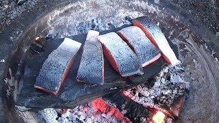 Stone Cooking Salmon [upl. by Truscott]