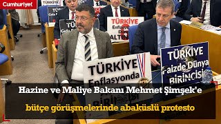 Hazine ve Maliye Bakanı Mehmet Şimşeke bütçe görüşmelerinde abaküslü protesto [upl. by Goodrich257]