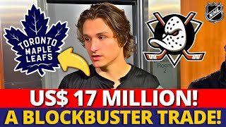 HUGE TRADE BETWEEN LEAFS AND ANAHEIM DUCKS A MILLIONDOLLAR CENTER IS COMING MAPLE LEAFS NEWS [upl. by Tennos]