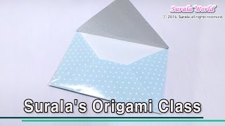 Origami  Envelope Basic for card letter [upl. by Ayotac]