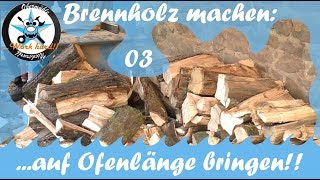 Brennholz machen 03 auf Ofenlänge bringen [upl. by Ayocal]