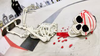 Skeleton GETS DECAPITATED At Skatepark [upl. by Hsuk597]