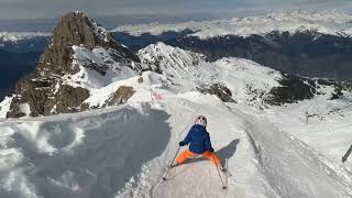 85 steep most difficult ski run in Europe Le Grand Couloir with Alexis 5 [upl. by Maer48]