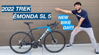 My Brand New 2022 Trek Emonda SL 5 Specs Weight Ride newbike [upl. by Ardnaz]