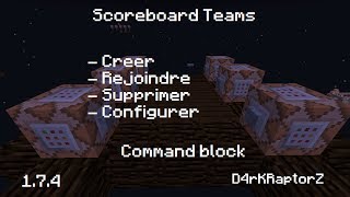 Tuto CréerRejoindreSupprimerConfigurer Un Scoreboard Teams Command Block 174 D4rKRaptorZ [upl. by Jedlicka]