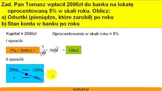 Obliczenia bankowe  Lokaty i odsetki od kapitału  Matfiz24pl [upl. by Lolanthe]