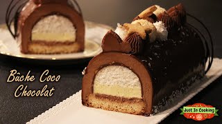 ❅ Recette de Bûche de Noël Chocolat Noix de Coco façon Bounty ❅ [upl. by Audrit]