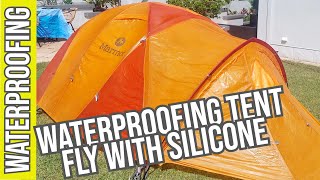 Waterproofing Old Tent Fly with Silicone [upl. by Irehs]