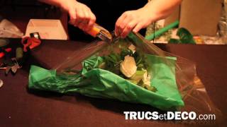 Emballer un bouquet de fleurs comme le fleuriste  Tutoriel par trucsetdecocom [upl. by Ymerrej]