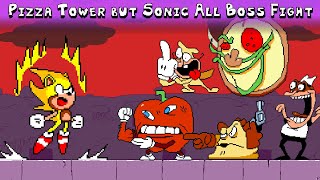 Pizza Tower but Sonic All Boss Fight Animation [upl. by Ydaf710]