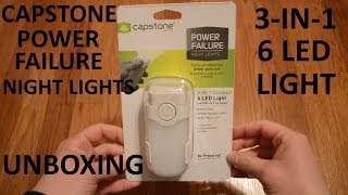 Unboxing Capstone 6 LED Power Failure Night Lights [upl. by Acceber141]