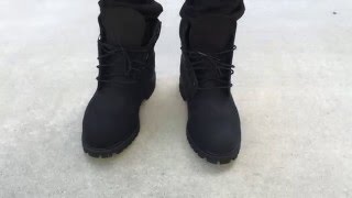 Timberland 6quot Black Timbs on feet [upl. by Nelda]